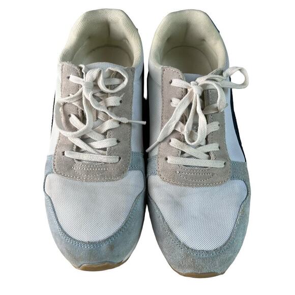 J.Crew City Sneakers Lace Up‎ in Light Blue Pink and Navy, Size 10 - Picture 4 of 9